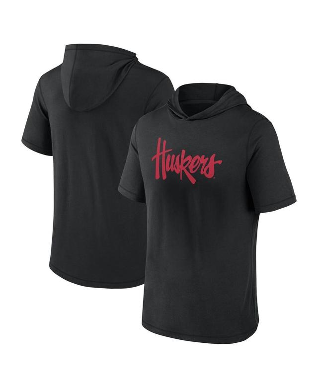 Mens Fanatics Black Nebraska Huskers Primary Logo Hoodie T-shirt Product Image