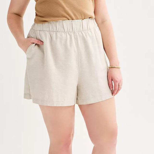 Plus Size Sonoma Goods For Life Femme Linen-Blend Shorts, Womens Product Image