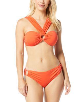 Carmen Marc Valvo Womens Multi Way Bra Bikini Top Ruched Bottoms Product Image