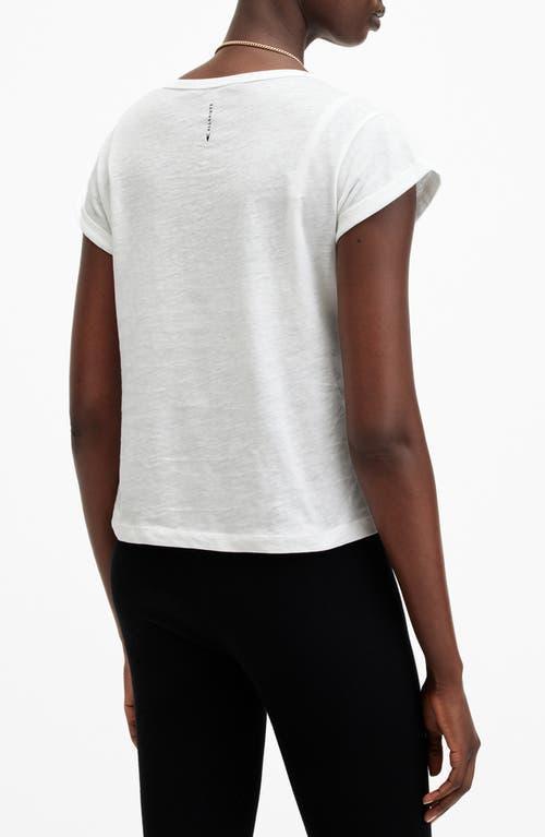 Anna V-neck Cotton T-shirt In White Product Image