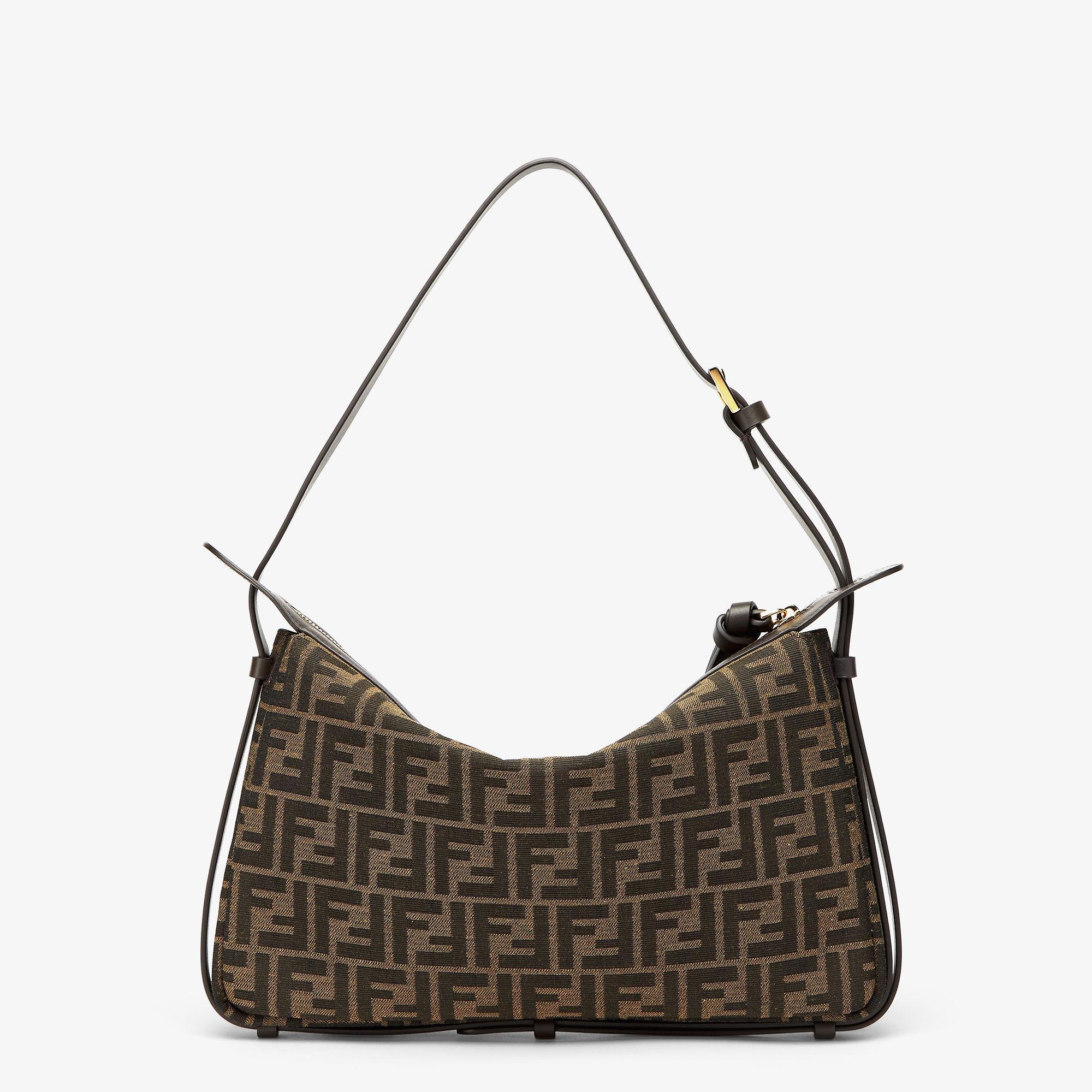 Simply Fendi MediumBrown FF jacquard fabric bag Product Image