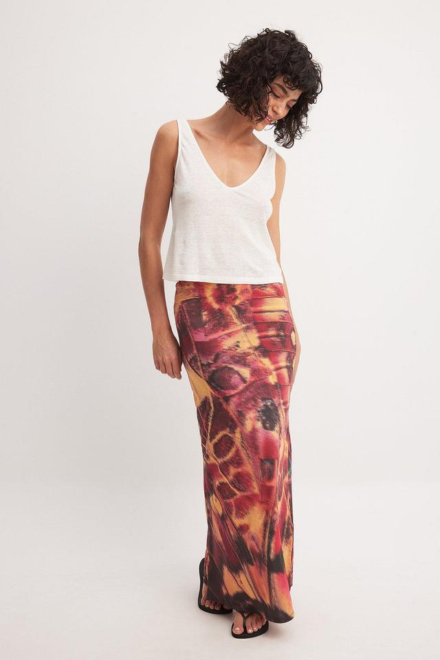 Satin Mid Waist Maxi Skirt Product Image