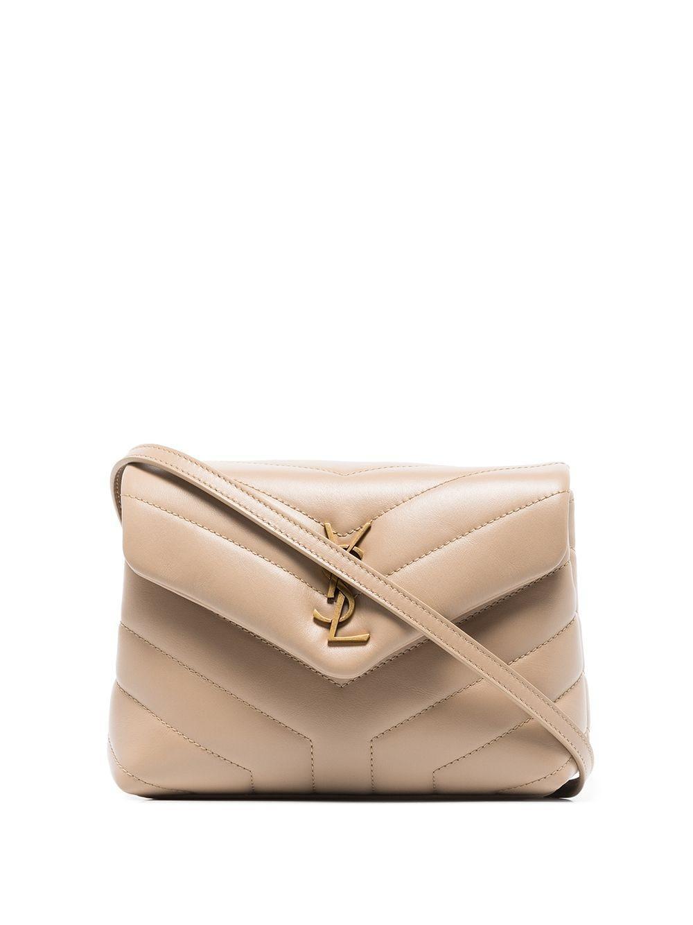 SAINT LAURENT Loulou Leather Shoulder Bag In Neutrals Product Image