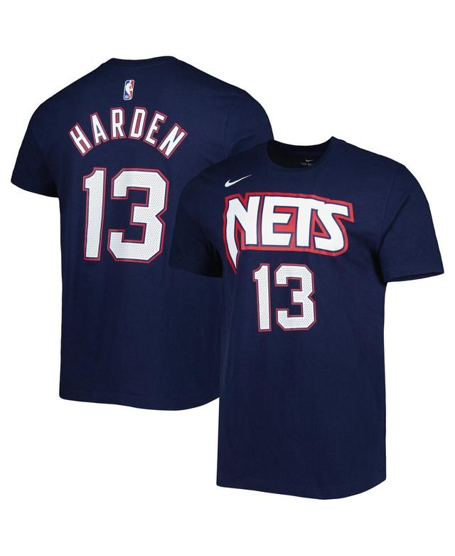 Mens Nike James Harden Navy Brooklyn Nets 2021/22 City Edition Name and Number T-shirt Product Image