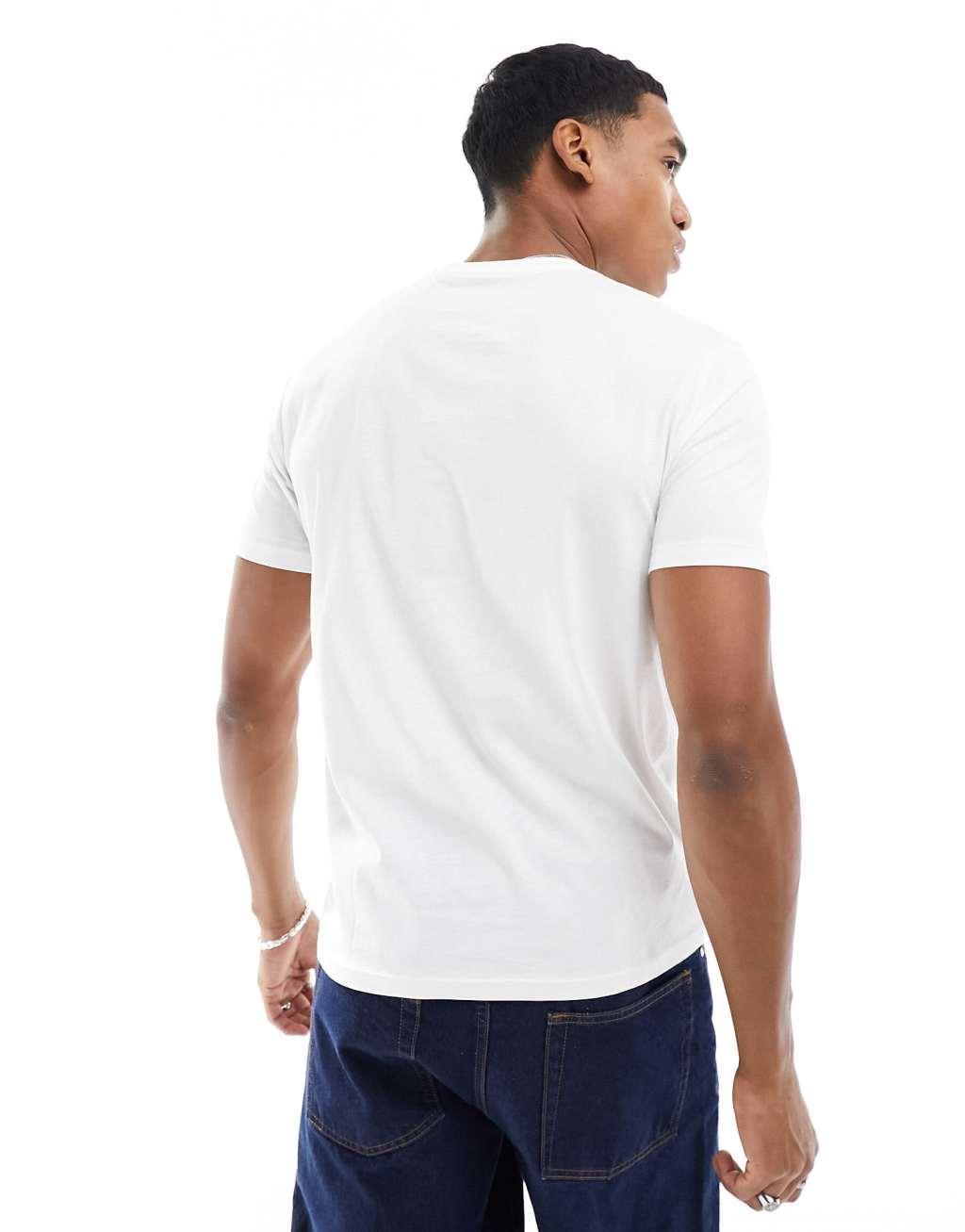 Armani Exchange chest box logo T-shirt in off white Product Image