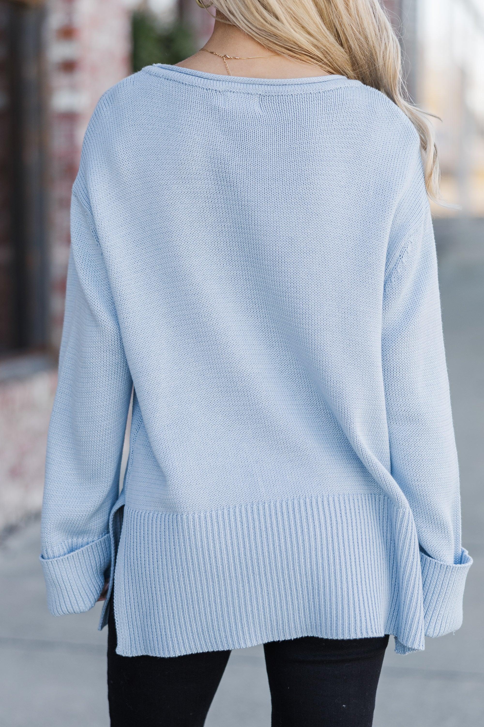 Give It Your All Light Blue Sweater Female Product Image