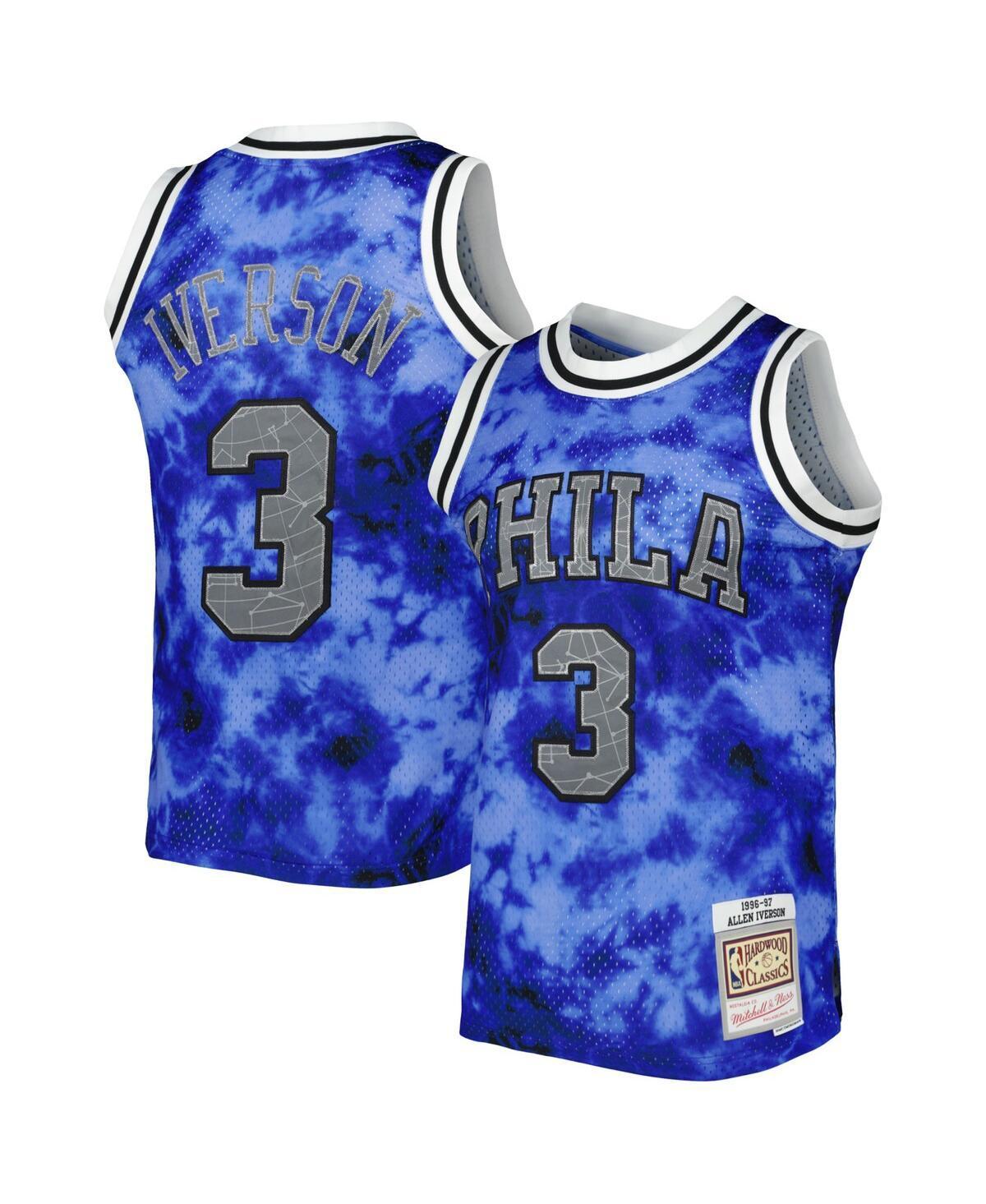 Mens Mitchell & Ness Allen Iverson Royal Philadelphia 76ers 1996/97 Galaxy Swingman Jersey Product Image