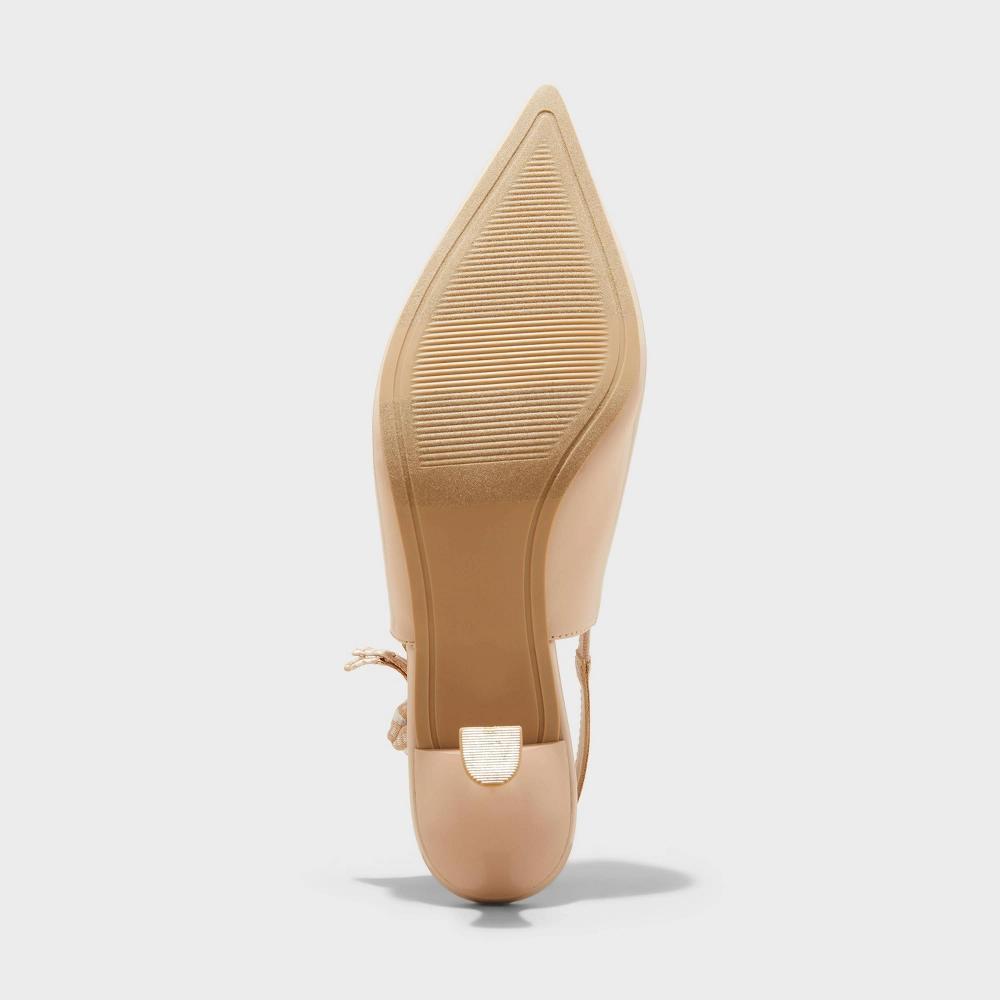 Womens Milan Slingback Kitten Pumps - A New Day Tan 9.5 Product Image