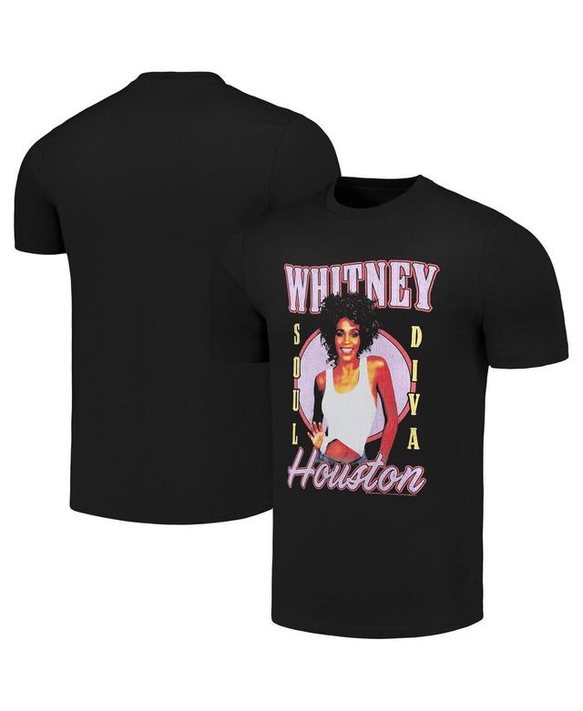 Mens Black Whitney Houston Soul Diva T-shirt Product Image