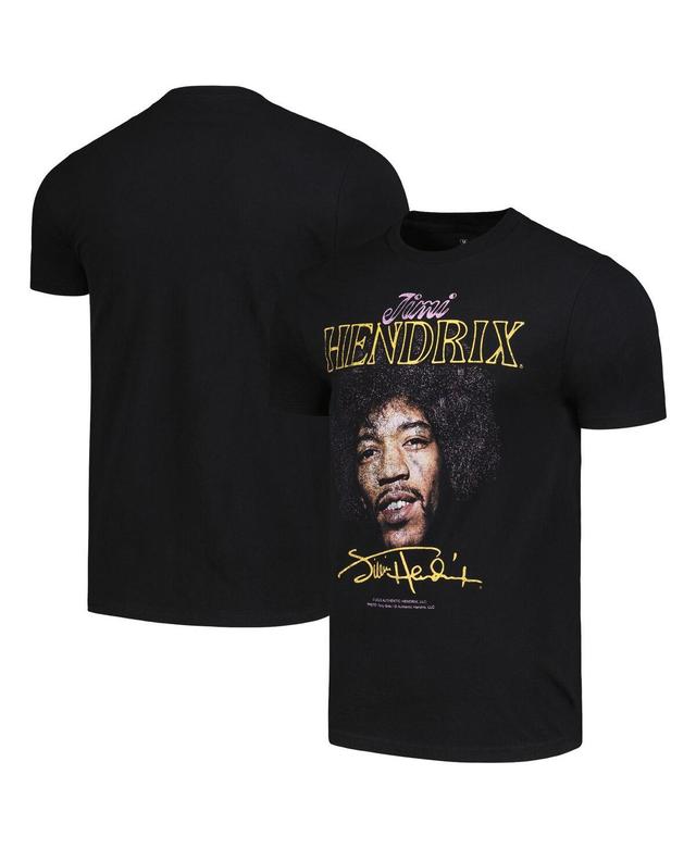 Mens Black Jimi Hendrix Graphic T-shirt Product Image