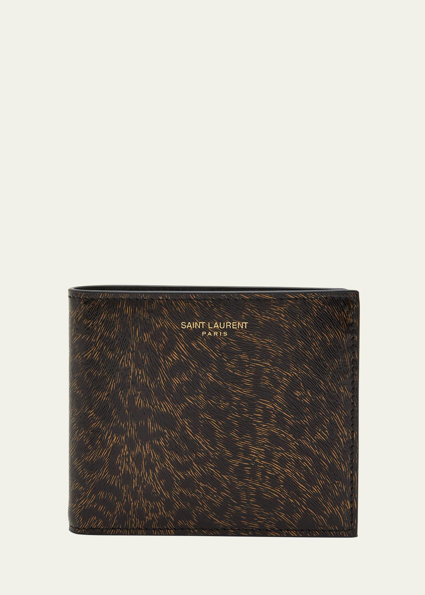 Mens Leopard-Print Leather Wallet Product Image