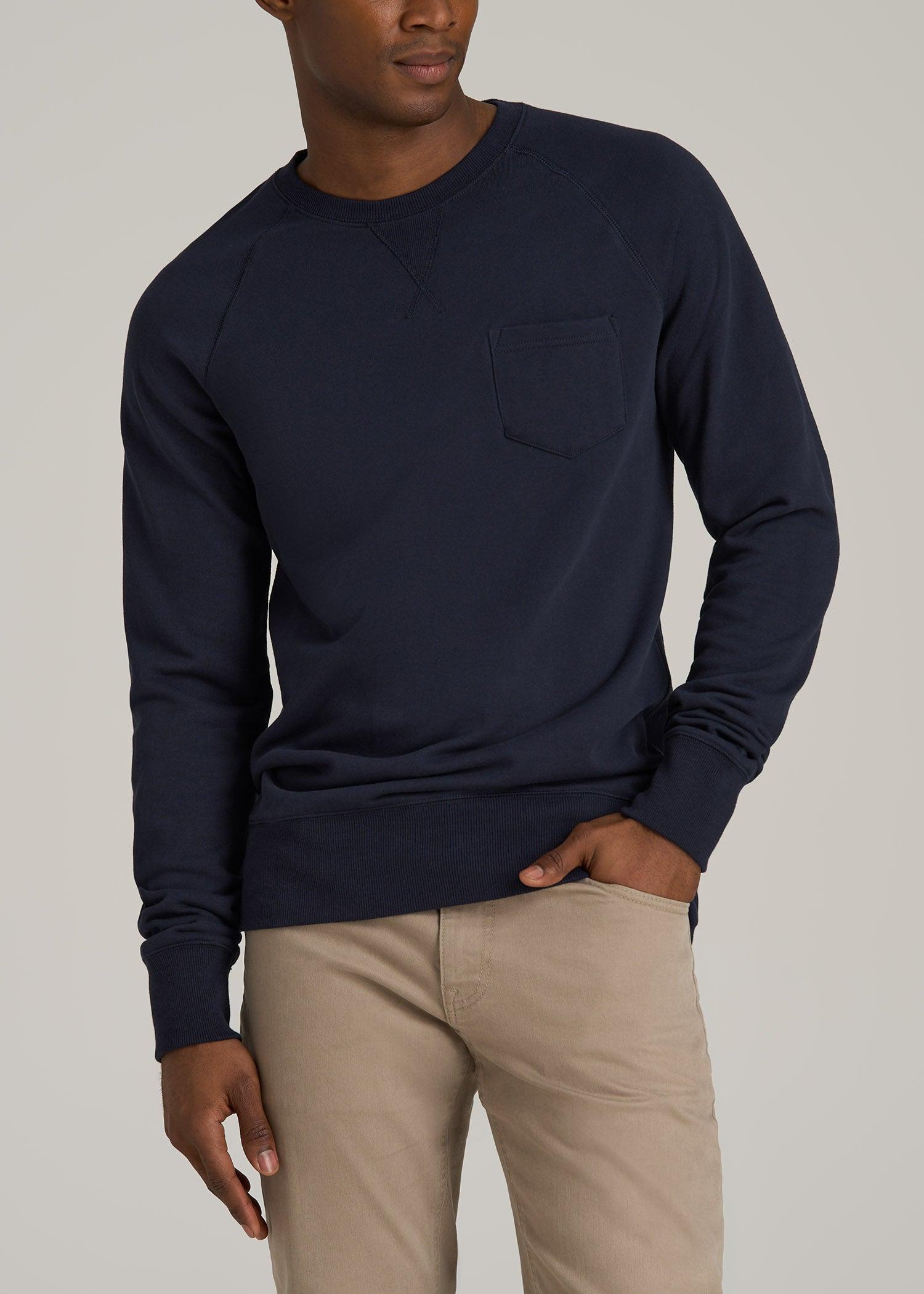 Wearever 2.0 French Terry Crewneck Sweatshirt for Tall Men in Evening Blue Male Product Image