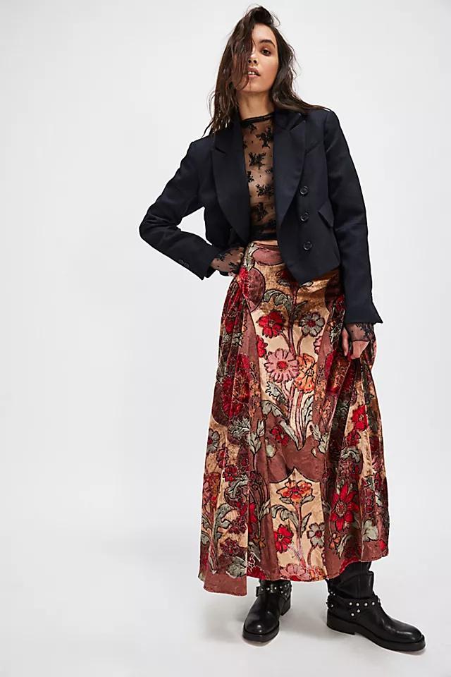 Velvet Petals Maxi Skirt Product Image