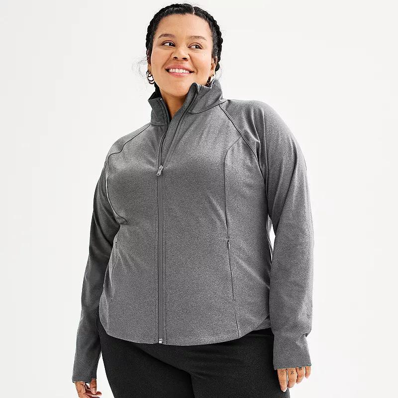 Plus Size Tek Gear Ultrastretch Performance Jacket, Womens Grey Product Image