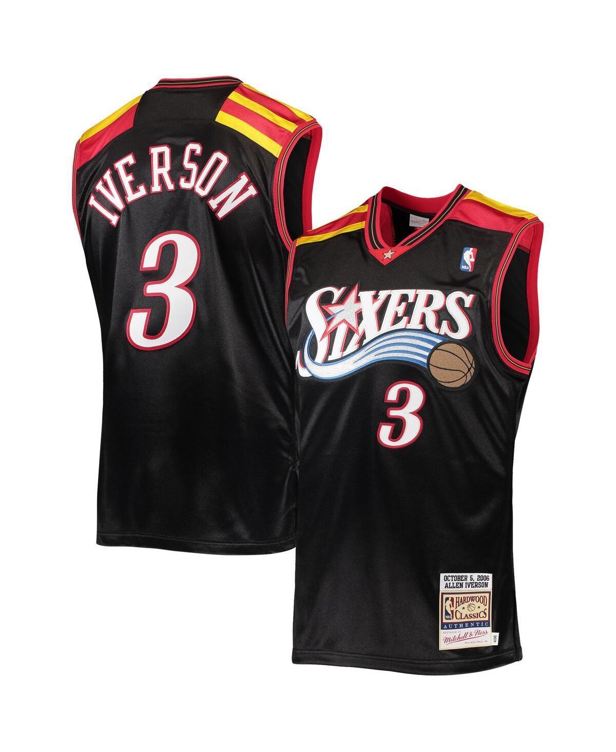 Mens Mitchell & Ness Allen Iverson Black Philadelphia 76ers Hardwood Classics Authentic 2006 Jersey Product Image