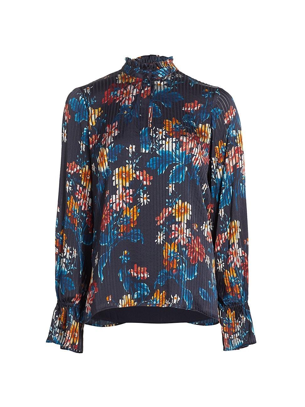 Womens Hollis Floral & Stripe Print Blouse Product Image