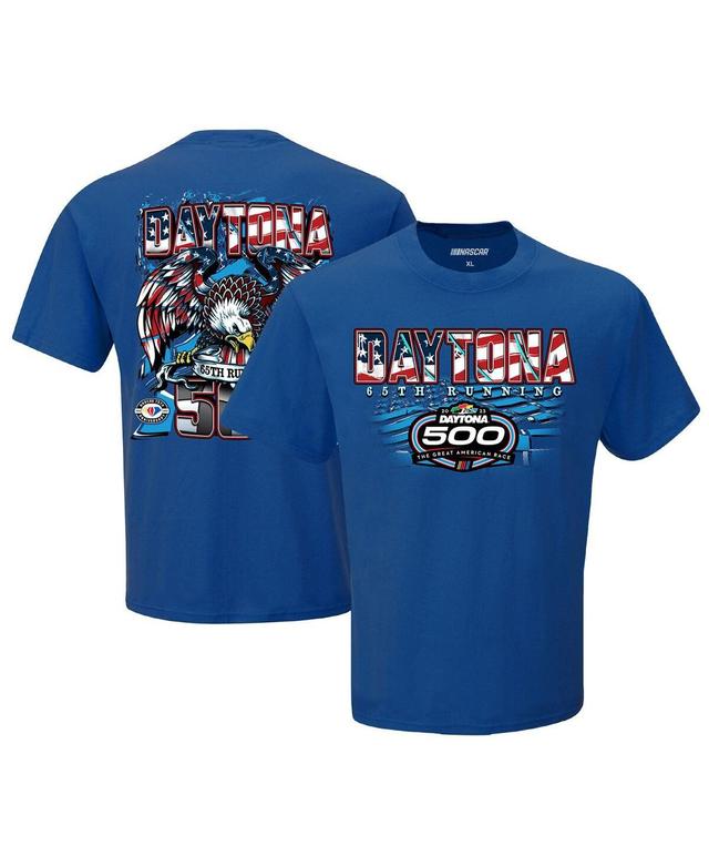 Mens Checkered Flag Sports Royal 2023 Daytona 500 Two Spot Knit Patriotic Eagle T-shirt Product Image