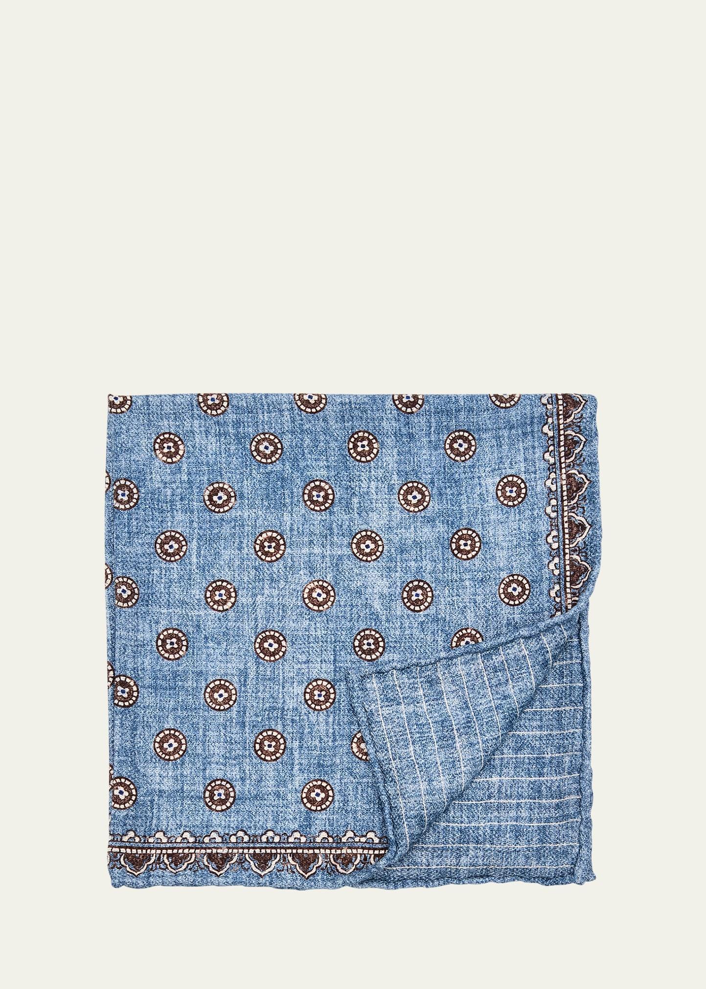 Mens Silk Geometric Pocket Square Product Image