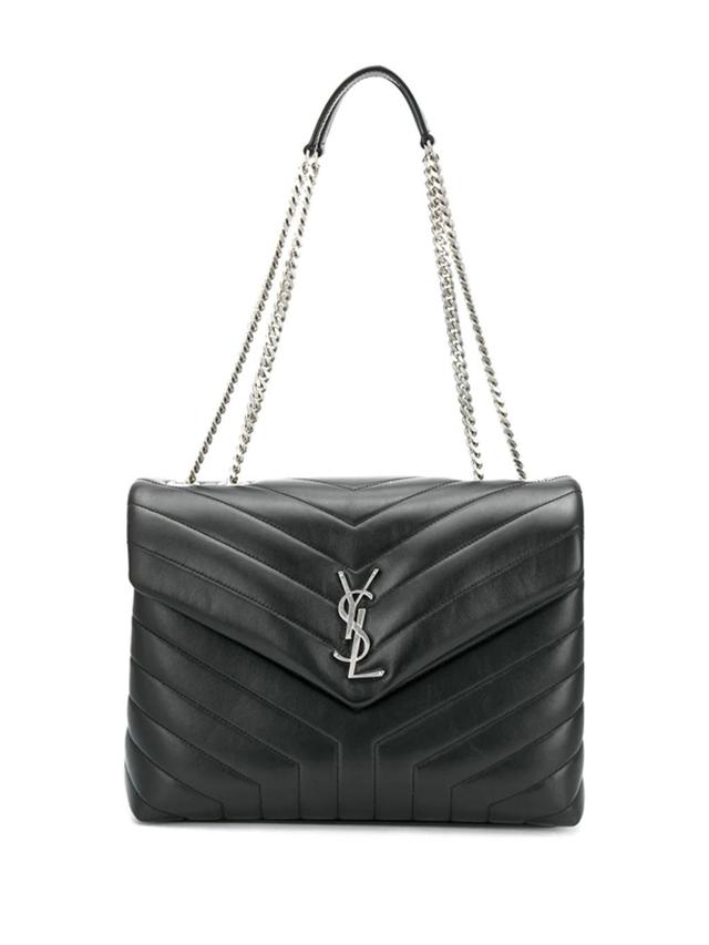 SAINT LAURENT Medium Loulou Quilted Shoulder Bag In Black Product Image