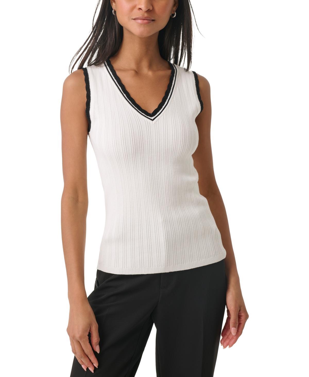 Karl Lagerfeld Paris Scalloped Trim Tank Top Product Image