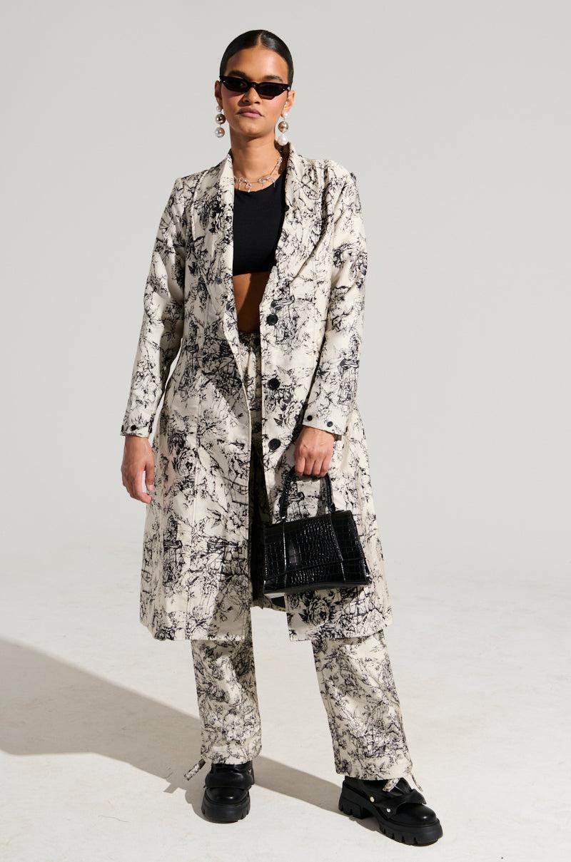 TALULAH REMOVABLE FUR TRIM TRENCH IN IVORY MULTI Product Image