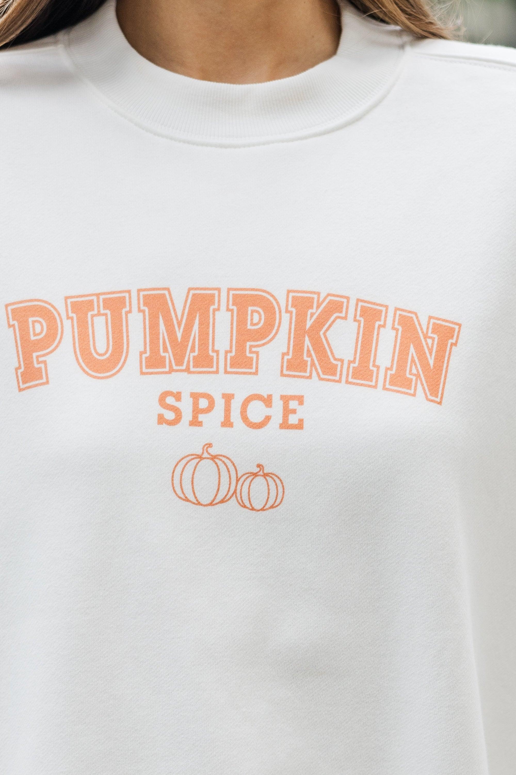 Pumpkin Spice White Graphic Sweatshirt Female Product Image