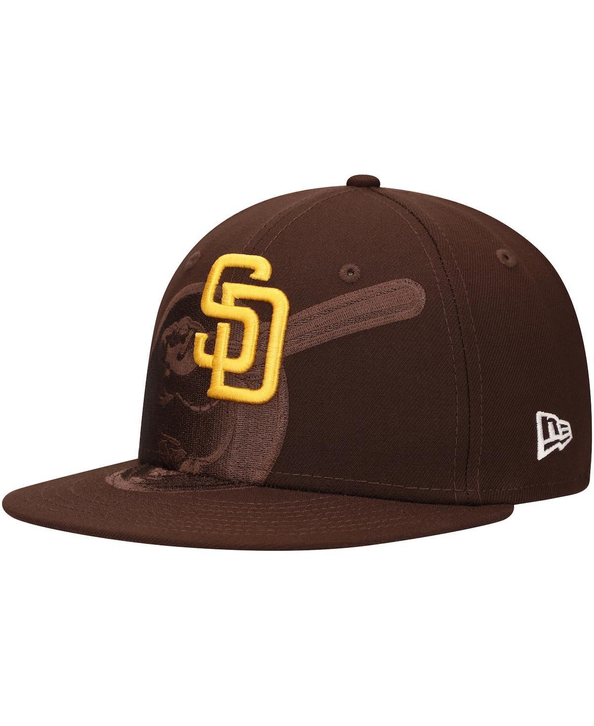 New Era Mens Brown San Diego Padres Shadow Logo 59FIFTY Fitted Hat Product Image