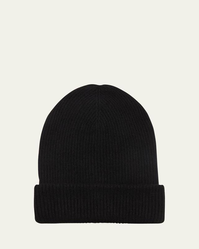 Mens Cashmere Rib-Knit Beanie Hat Product Image