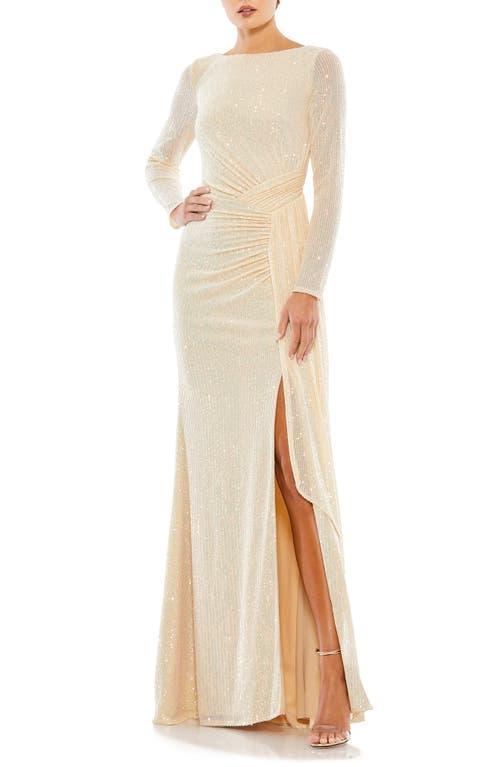 Mac Duggal Sequin Long Sleeve Gown Product Image