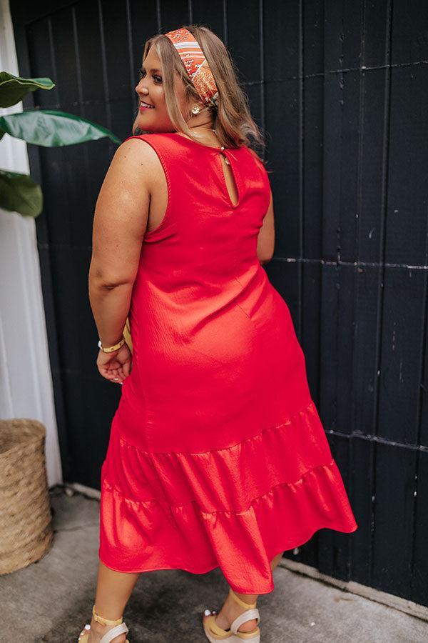 Summer Masquerade Shift Dress In Red Curves Product Image