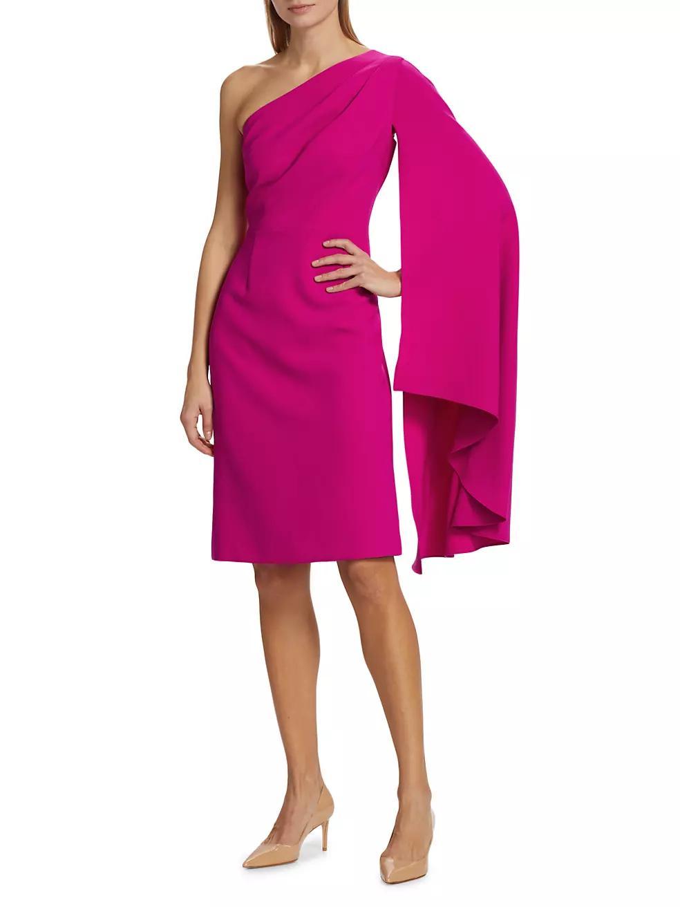 One-Shoulder Cape Dress Product Image