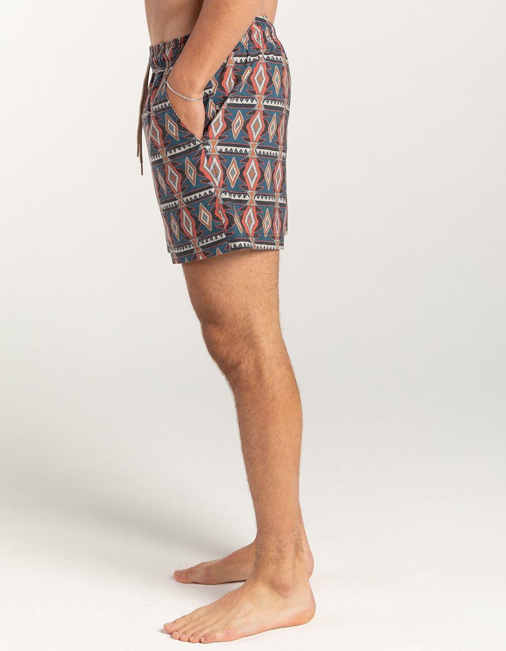 RSQ Mens Geo Stripe 5" Swim Shorts Product Image