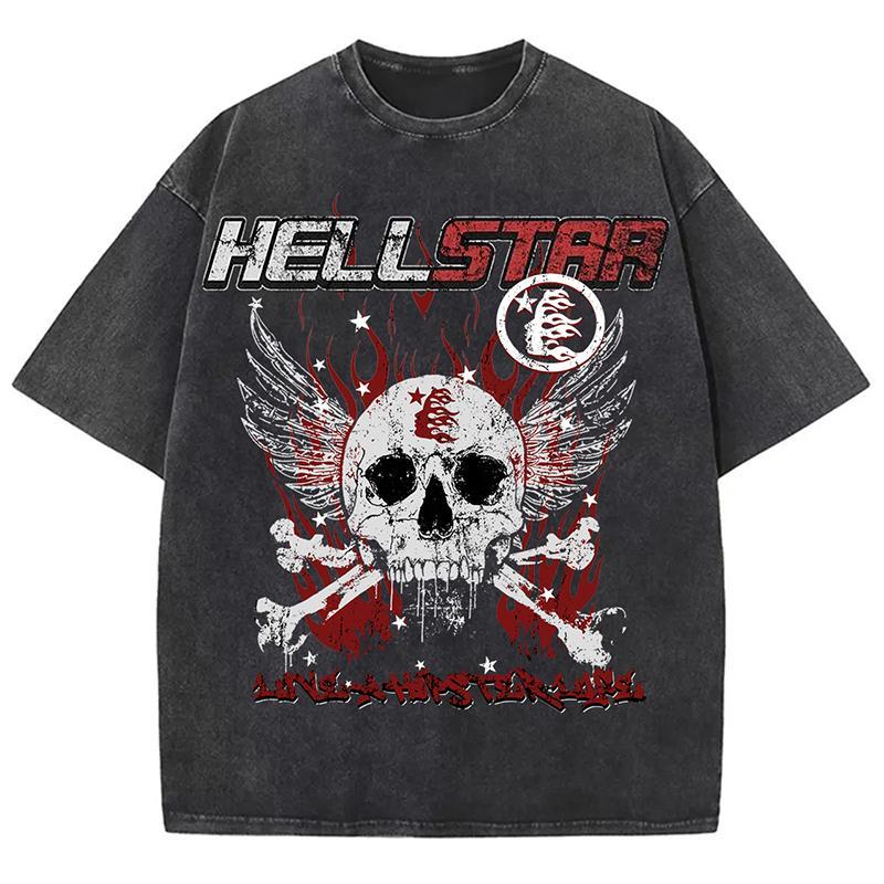 Sopula Vintage Short Sleeve Hellstar Graphic Acid Washed T-Shirt Product Image