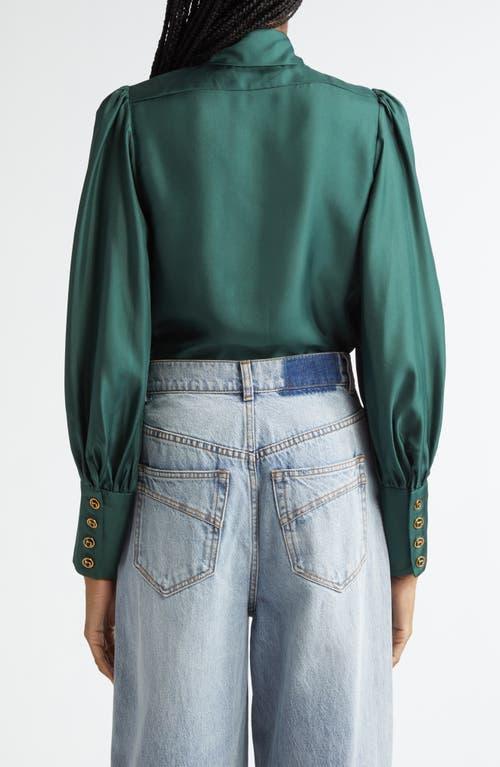 ZIMMERMANN Illustration Blouson Silk Shirt In Pine Product Image