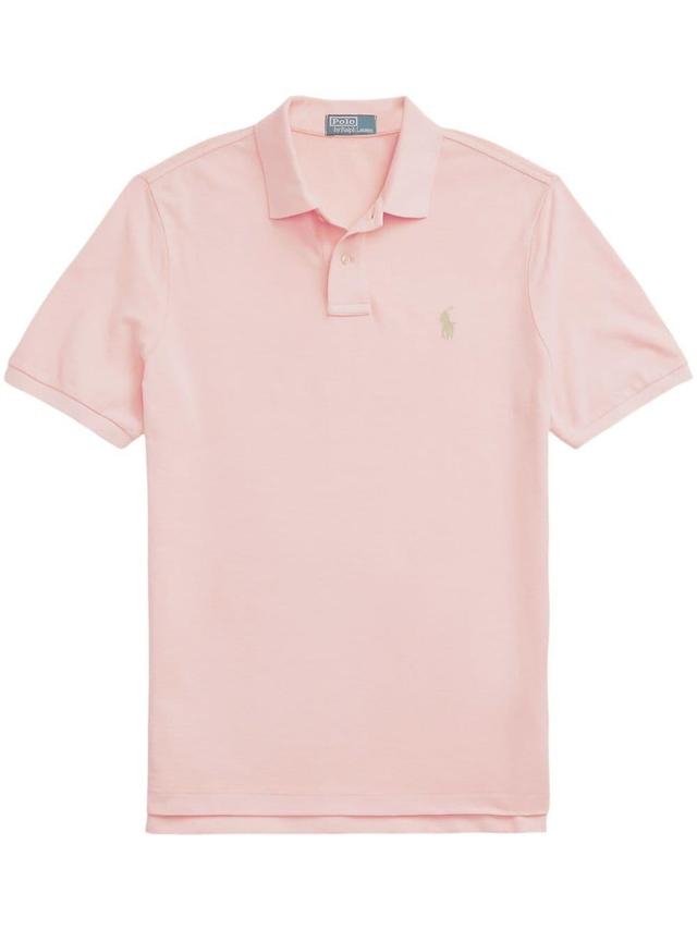 POLO RALPH LAUREN Polo Pony-embroidered Cotton Polo Shirt In Pink Product Image