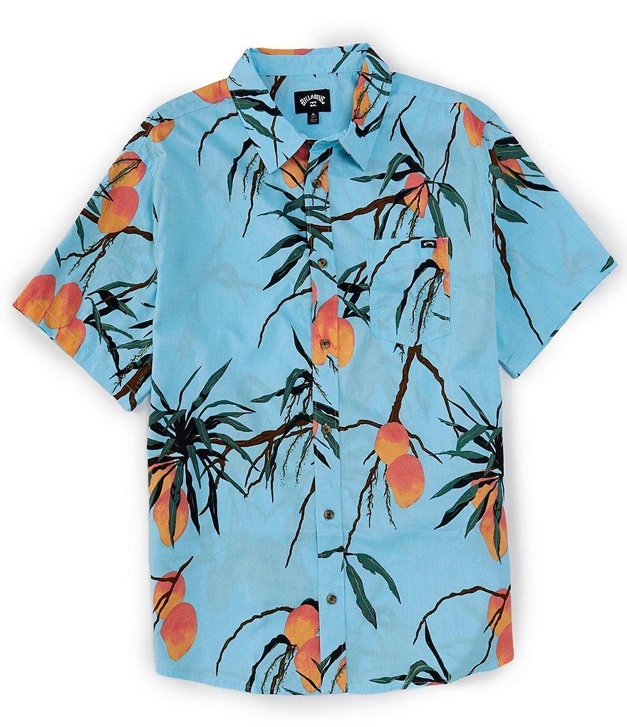 Billabong Sundays Button Front Short Sleeve Patterned Top Product Image