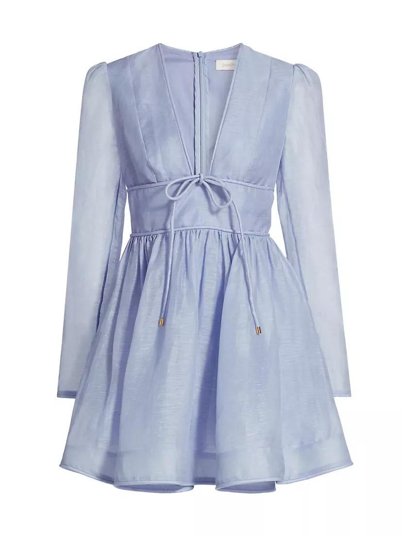 Eden Linen & Silk Plunging V-Neck Minidress product image