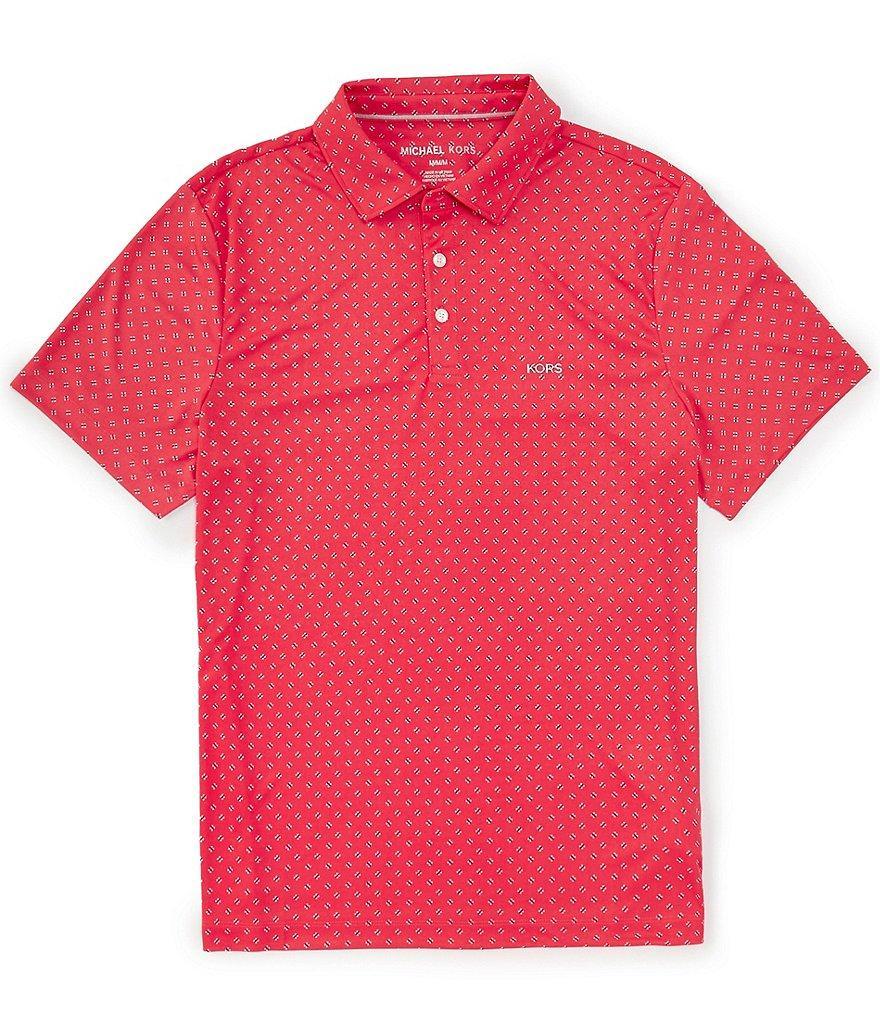 Michael Kors Tech Printed Short Sleeve Polo Shirt Product Image