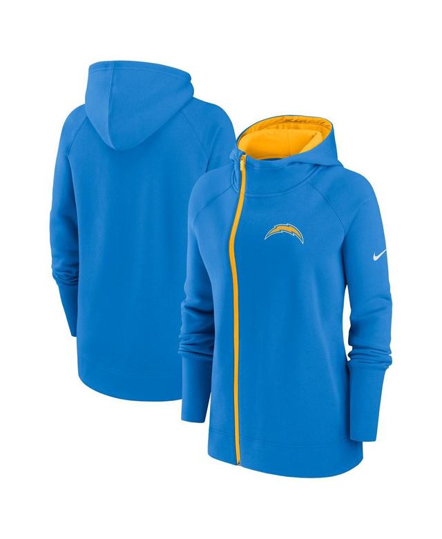 Womens Nike Powder Blue Los Angeles Chargers Asymmetrical Raglan Full-Zip Hoodie Product Image