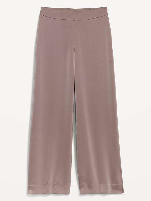 High-Waisted Satin Super Wide-Leg Pants Product Image