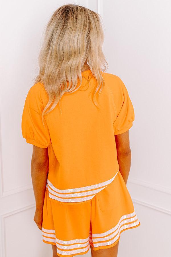 Sideline Social Embroidered Top in Orange Product Image