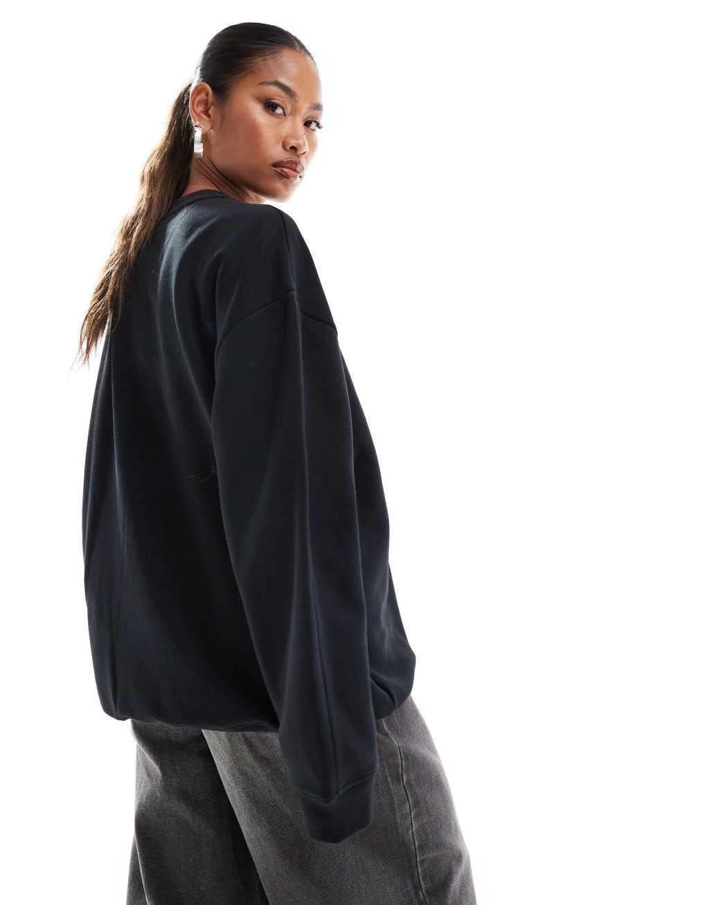 adidas Originals essential oversized sweatshirt in black Product Image