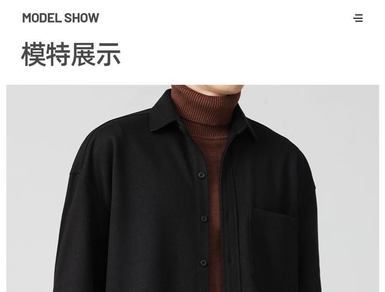 Long Sleeve Collared Plain Shirt product image