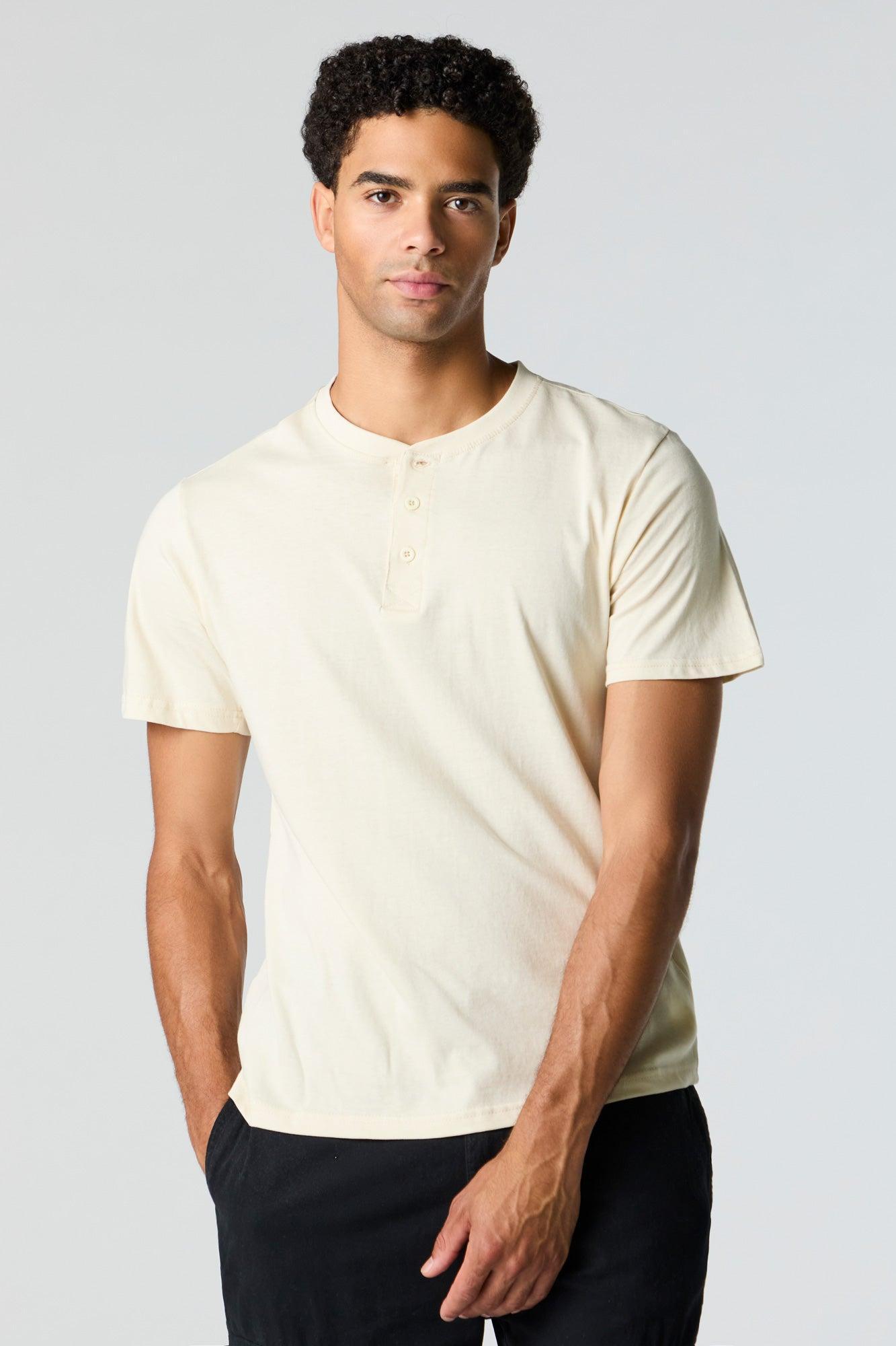 Solid Henley T-Shirt Male Product Image