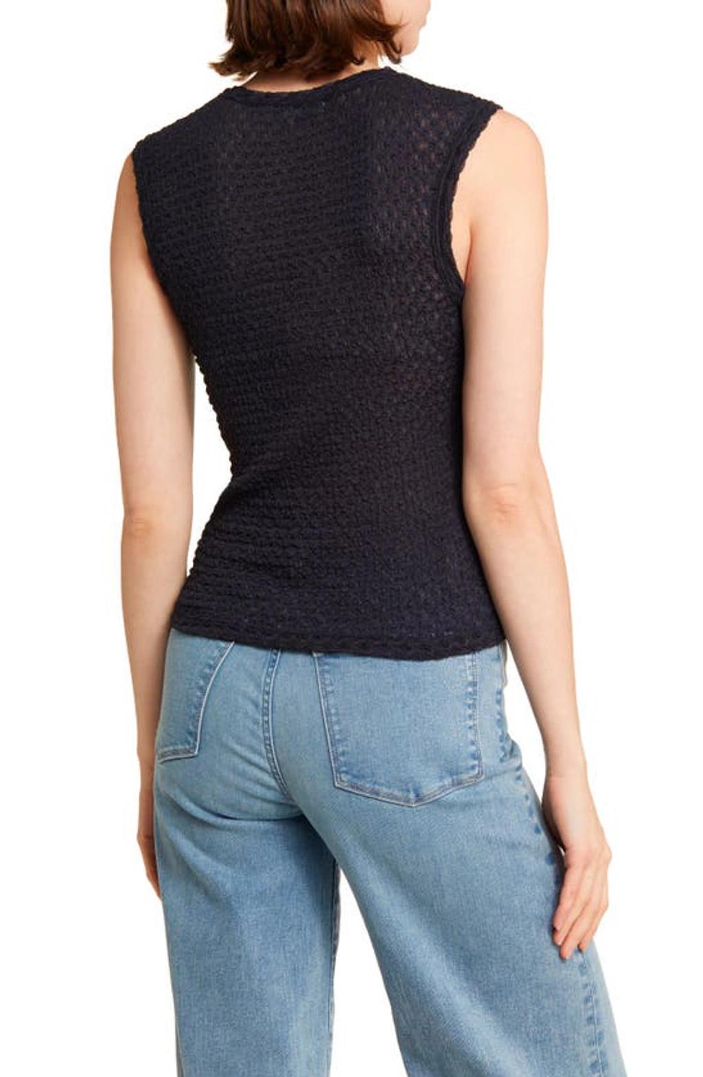 FRAME Sleeveless Mesh Top In Noir Product Image