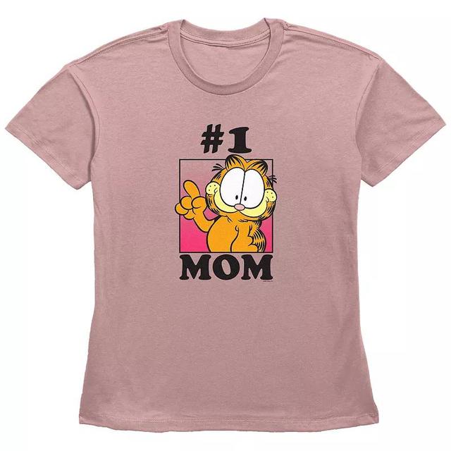 Womens Garfield #1 Mom Basic Fit Graphic Tee Product Image