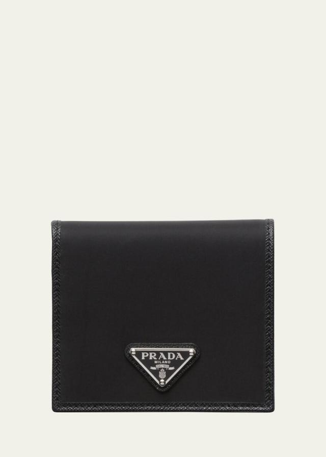 Mens Nylon and Saffiano Bifold Wallet Product Image