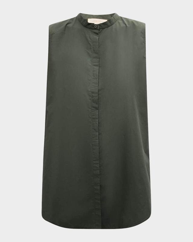 Sleeveless Organic Cotton Poplin Shirt Product Image