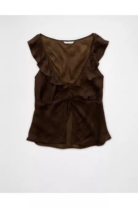 AE Ruffle Tie-Front Tank Top Women's Product Image