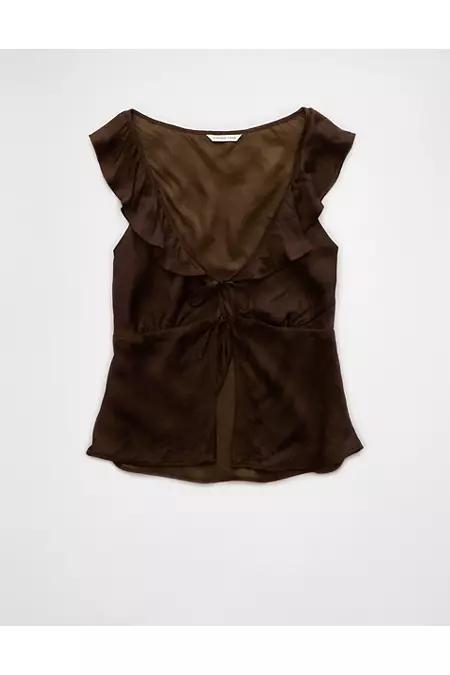 AE Ruffle Tie-Front Tank Top Women's Product Image